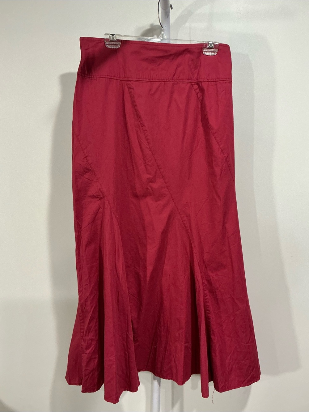 Classic A-Line Red Midi Skirt